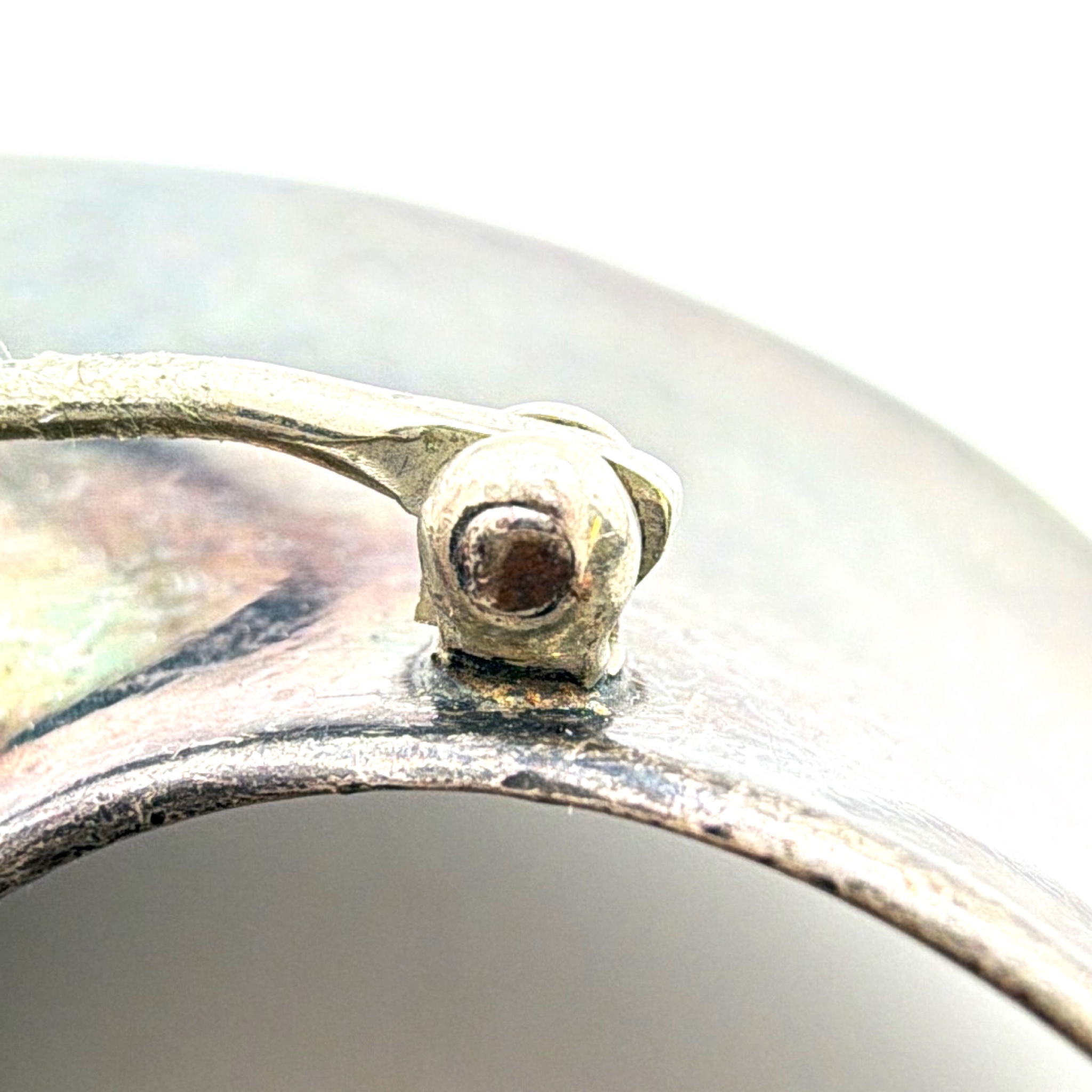 Modernist Jondell Sterling Silver Spiral Brooch, Spain 925, 31.42g — Detail