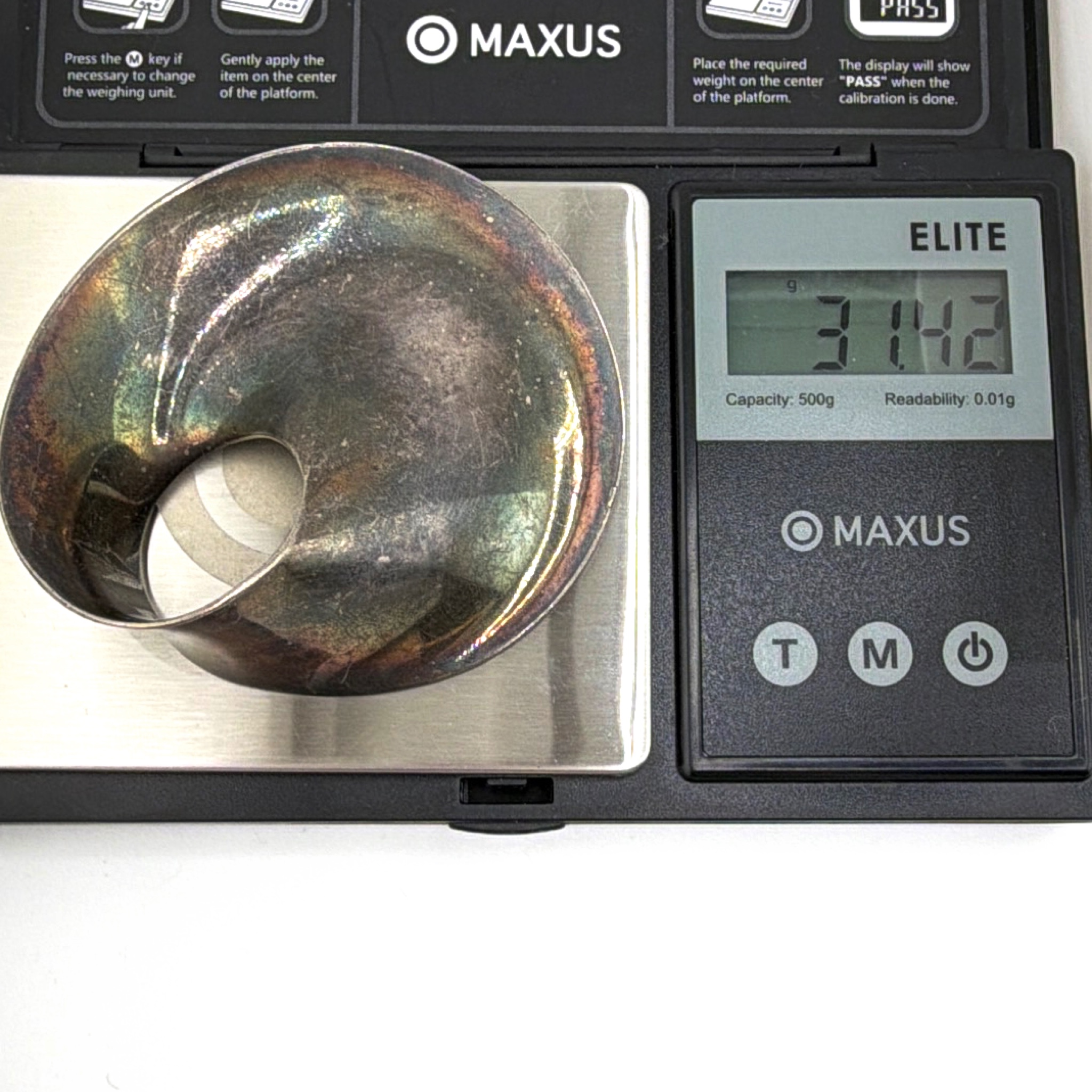 Modernist Jondell Sterling Silver Spiral Brooch, Spain 925, 31.42g — For scale