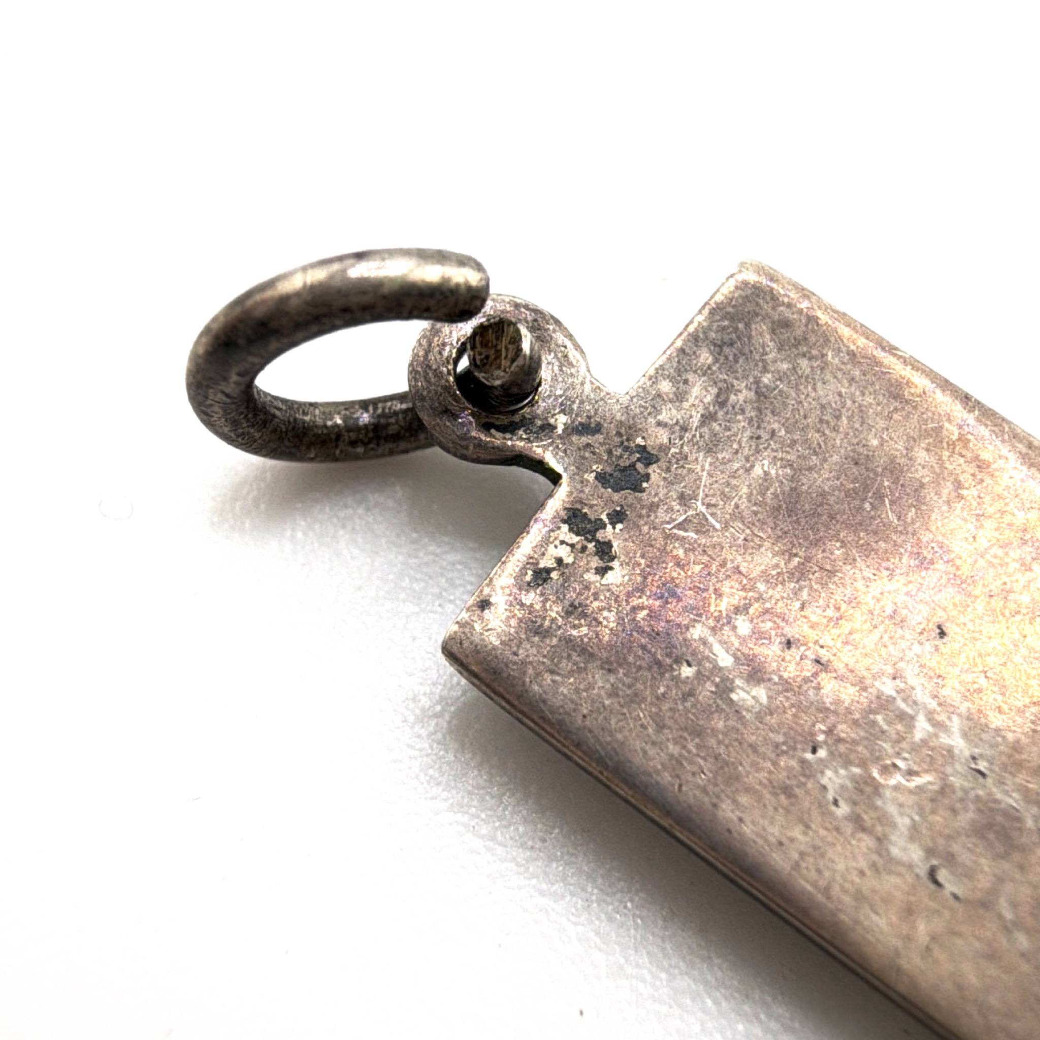 Vintage Large Sterling Geometric Engraved Cross Pendant 10.44g 2.75 in — Detail