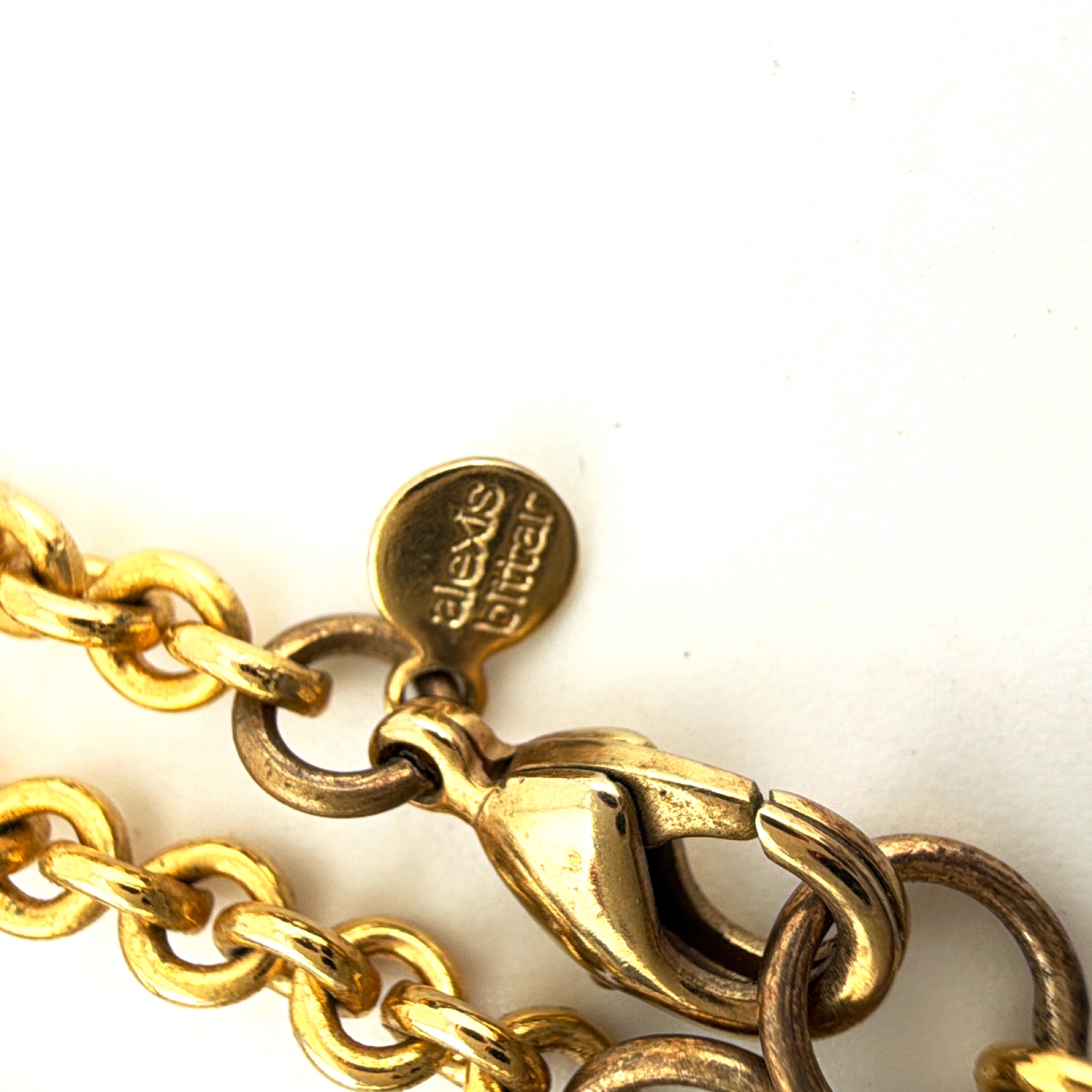 Contemporary Alexis Bittar Gold Tone Green Lucite Statement Necklace 16-19in 45.24g — Detail