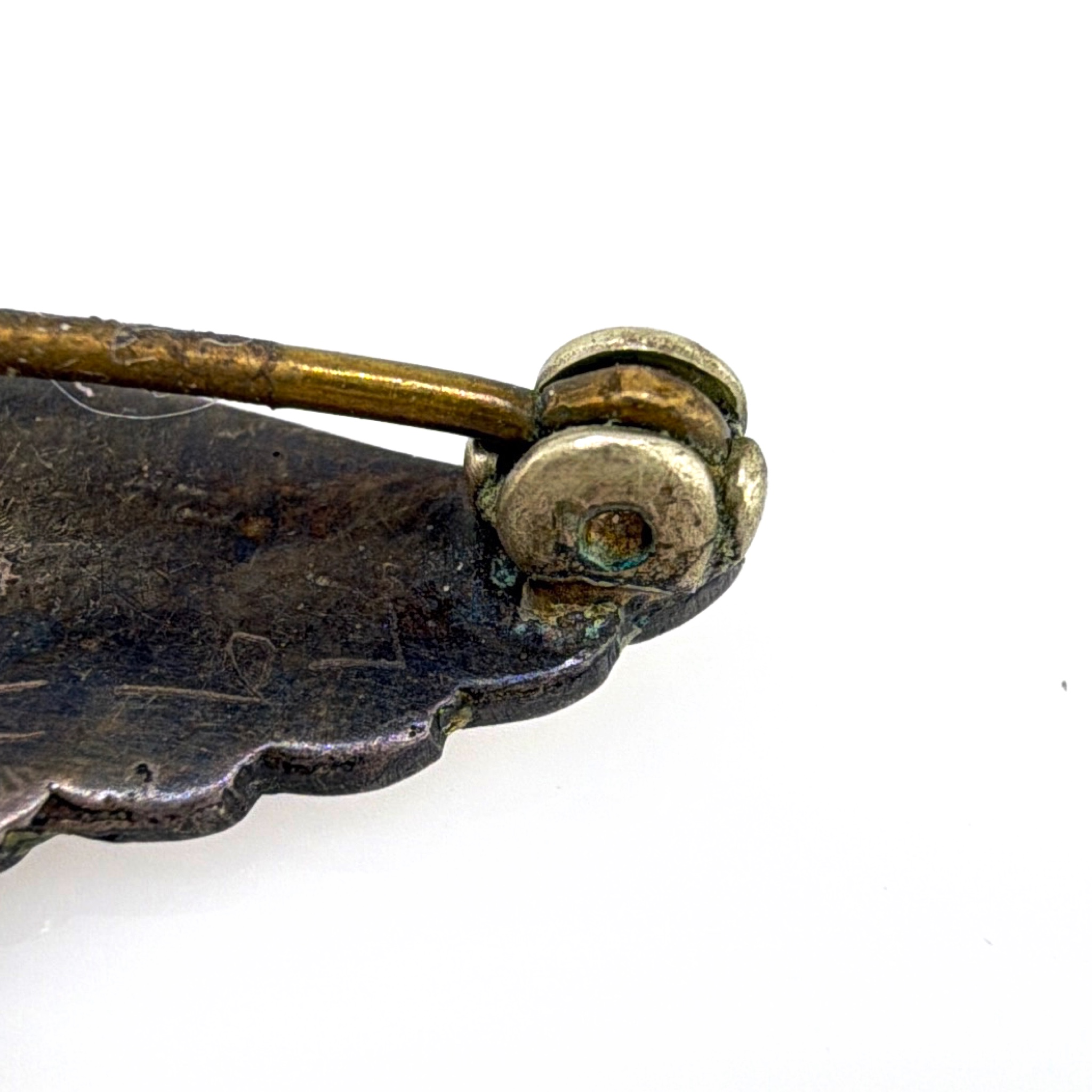 Retro 30s–50s Sterling Figural Caduceus Brooch 7.32g — Detail