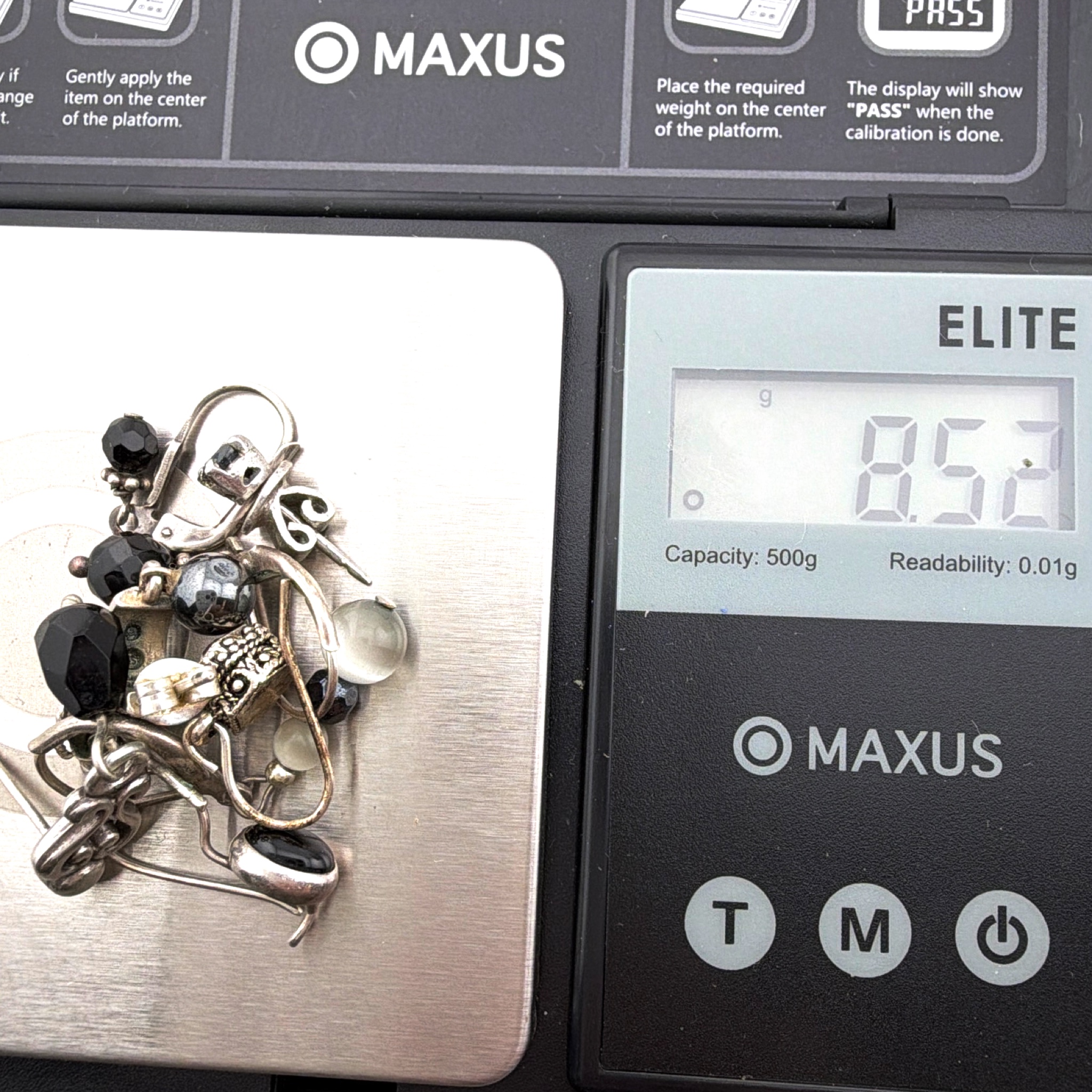 70s–80s 1.5 in Sterling Silver Turquoise Leaf Feather Dangle Post Earrings 5.55g — For scale