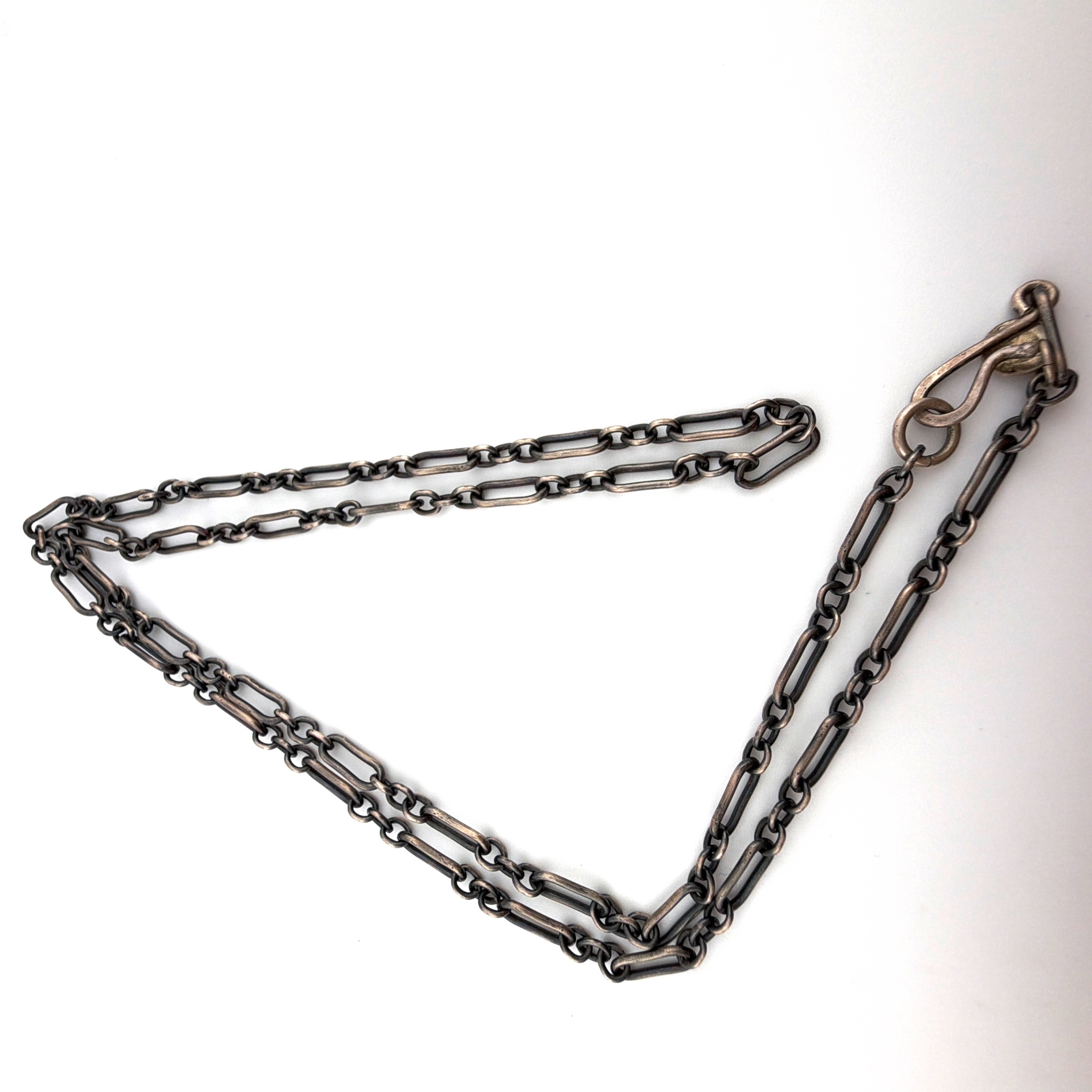 Vintage Sterling Signed PB Long Link Chain Necklace 14.89g 24 in — Front