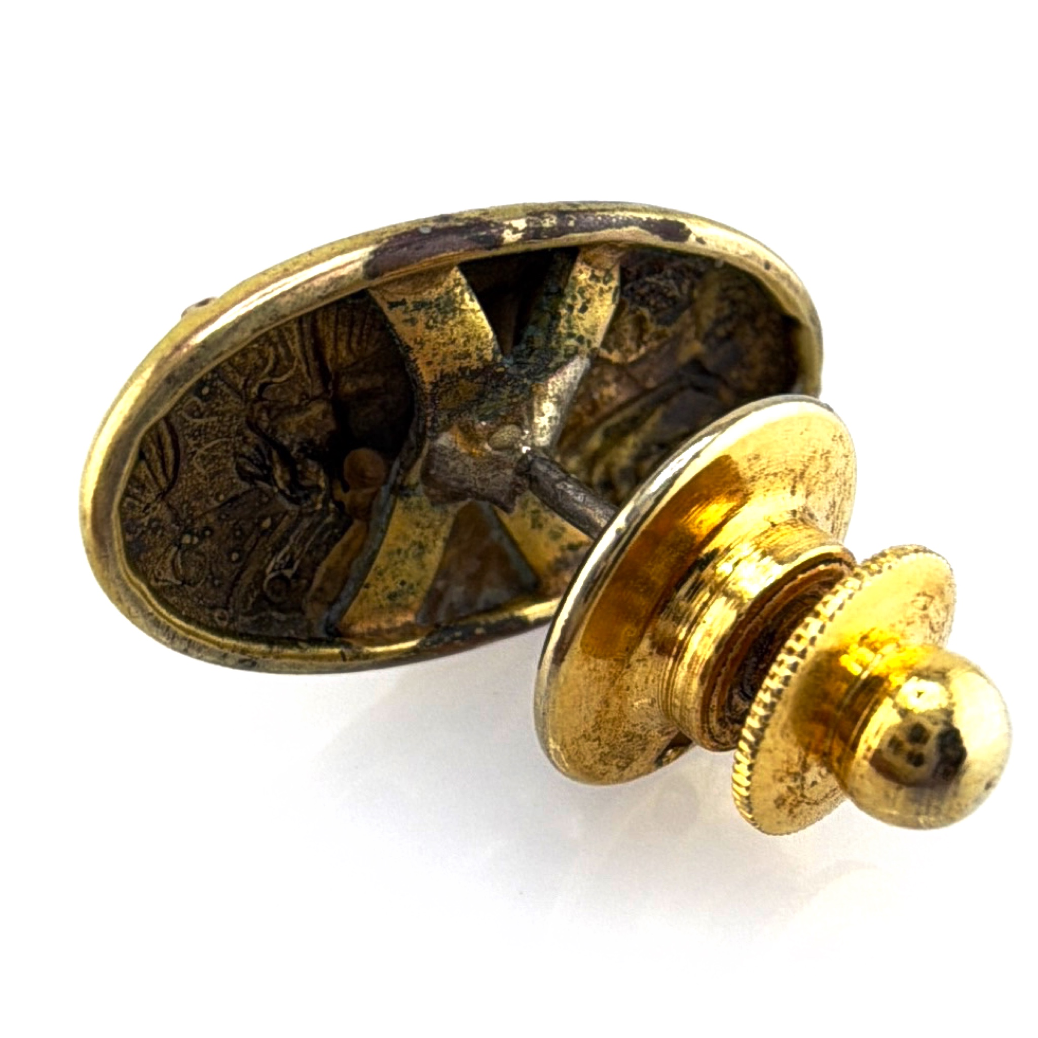 Art Nouveau 1890s–1910s 14K Gold Winged Fairy Nymph Tie Tack Pin 1.60g — Front