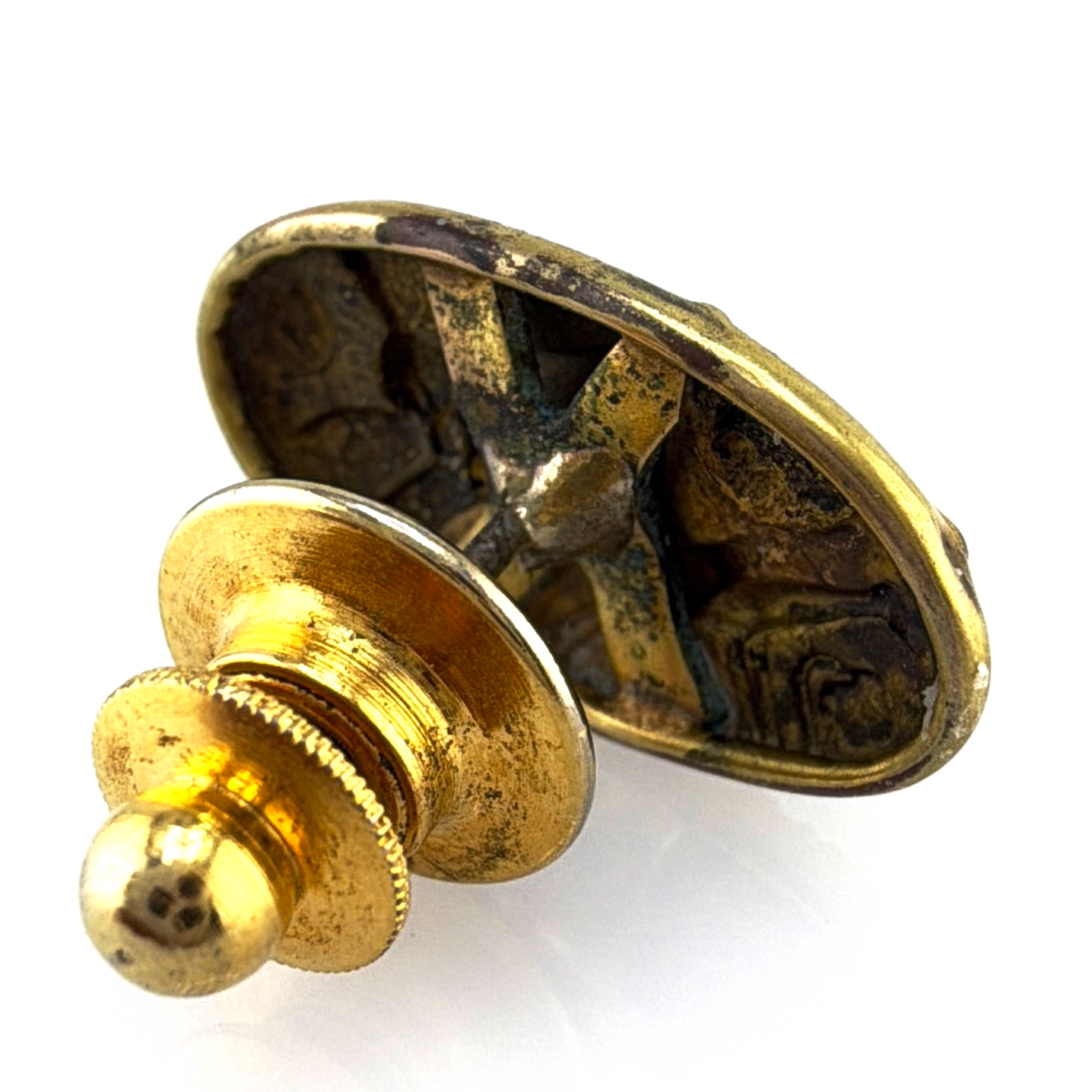 Art Nouveau 1890s–1910s 14K Gold Winged Fairy Nymph Tie Tack Pin 1.60g — Side