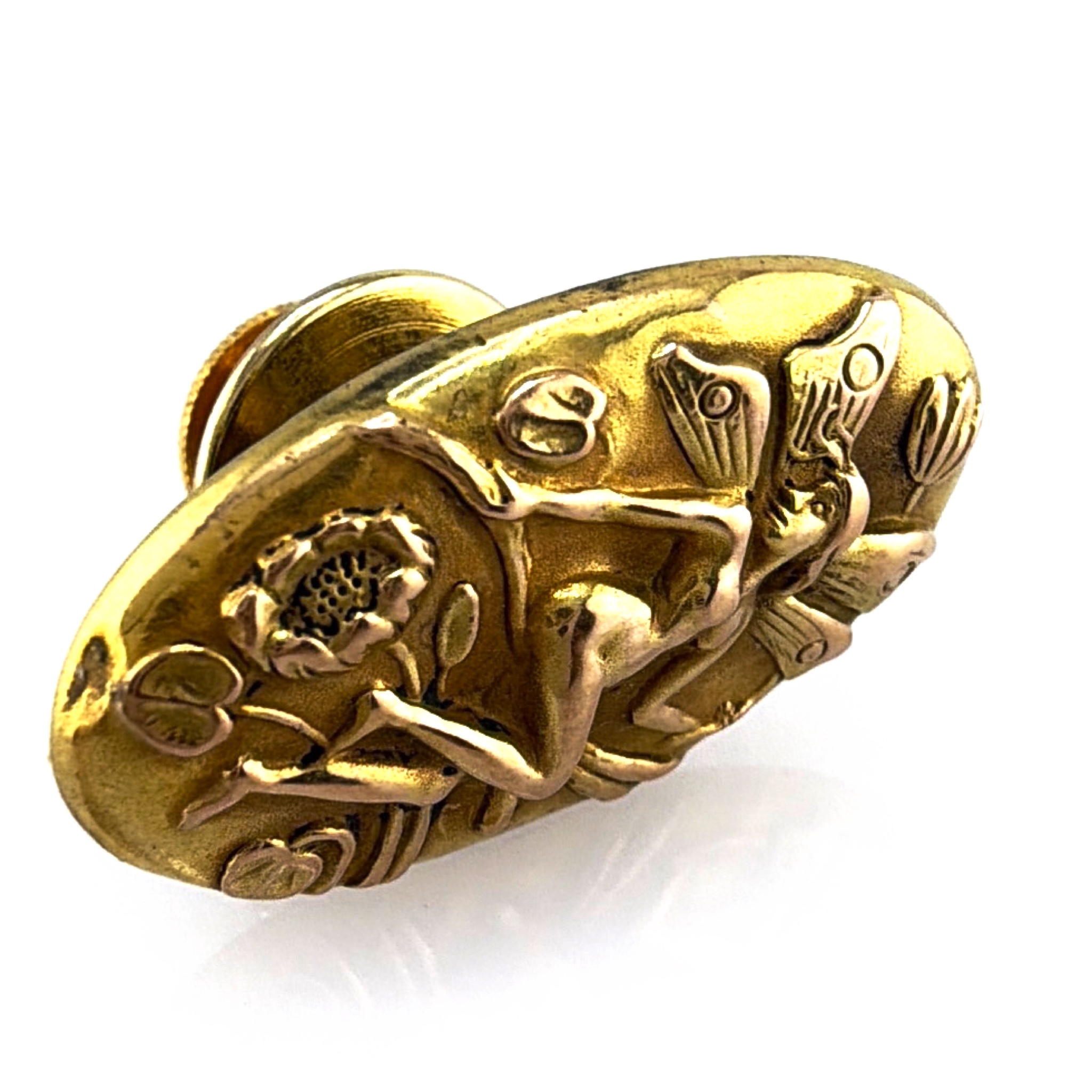 Art Nouveau 1890s–1910s 14K Gold Winged Fairy Nymph Tie Tack Pin 1.60g — Detail