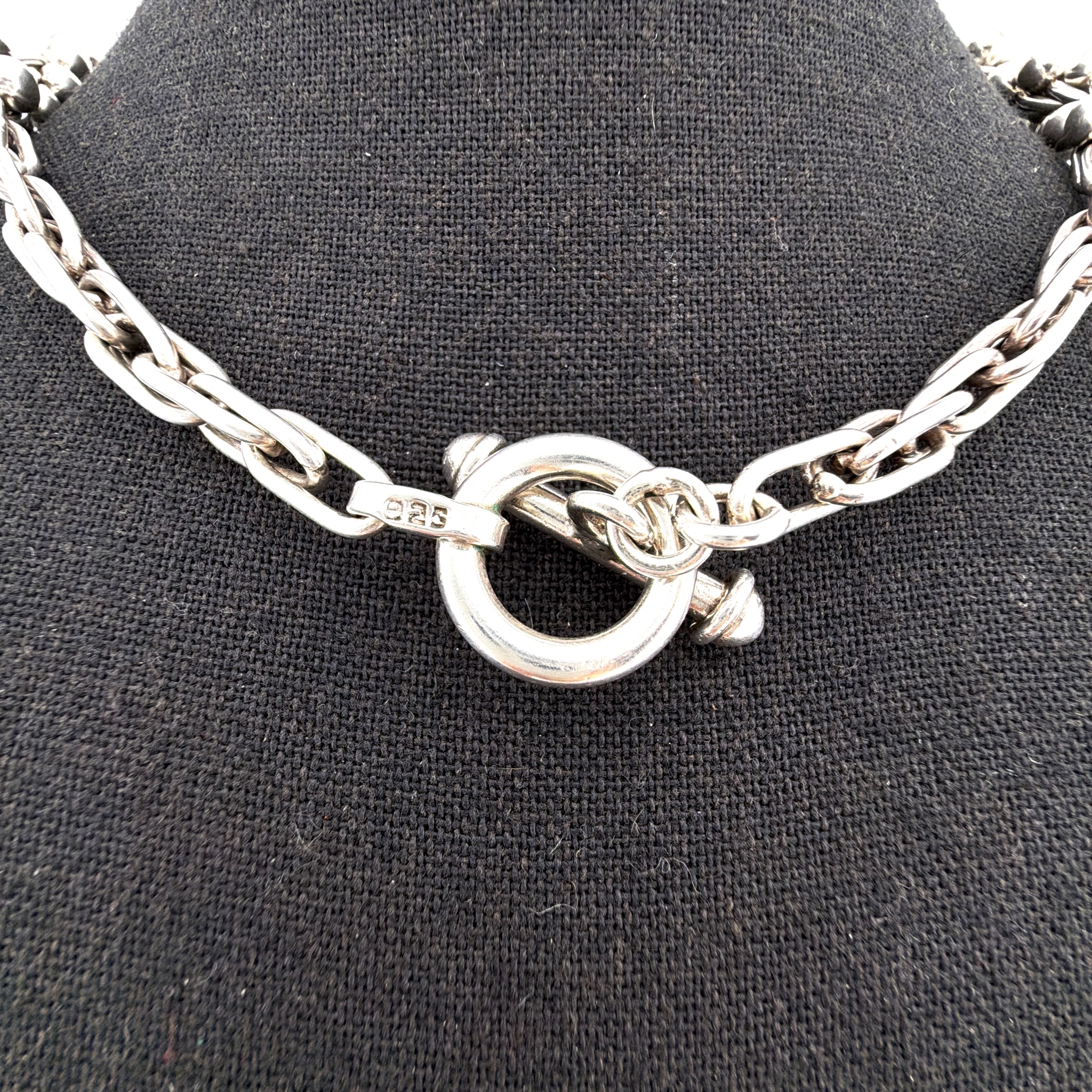 Modernist Sterling Silver 17in Chunky Graduated Bead Cluster Collar Necklace 124.00g — Detail