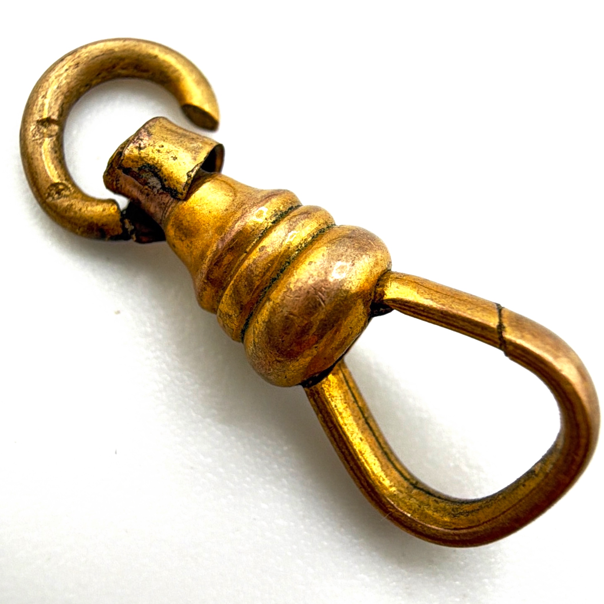 Antique Gold Filled Swivel Clasp Lot, Watch Chain Fob Fittings 2.00g 0.75 in — Front