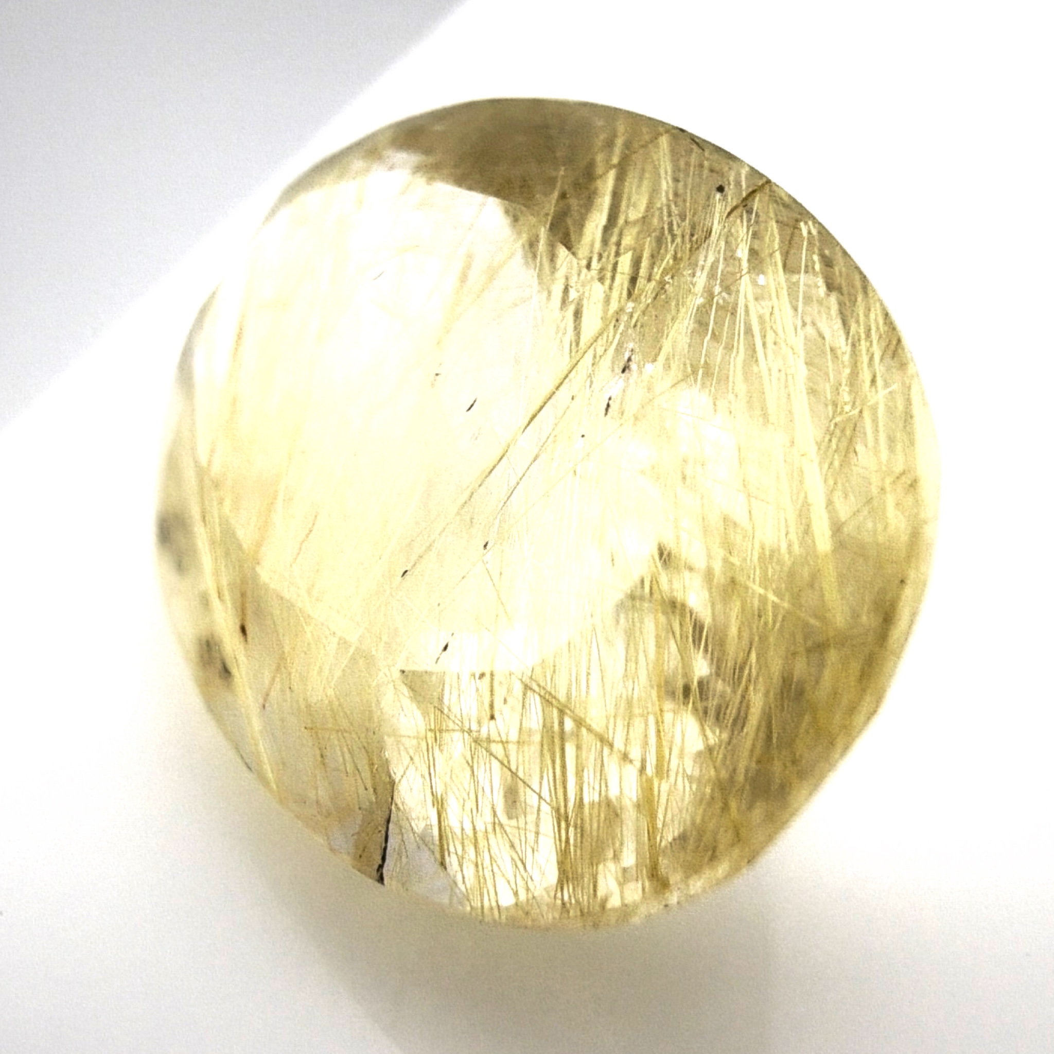 8.65ct Natural Golden Rutilated Quartz Oval Faceted Loose Gemstone — Front