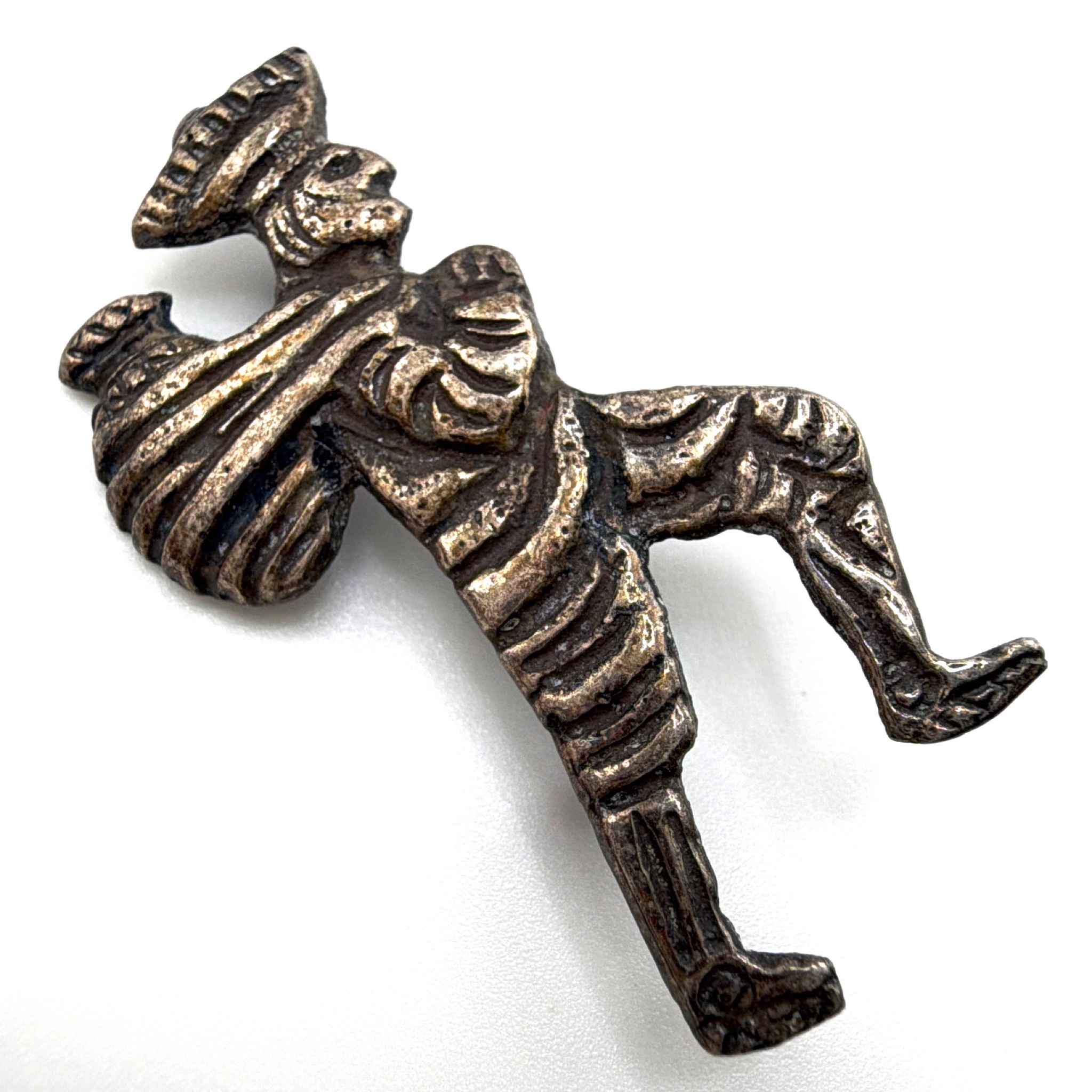 Mid-Century 50s–70s Sterling Peru 925 Figural Hiker Farmer Brooch 4.64g