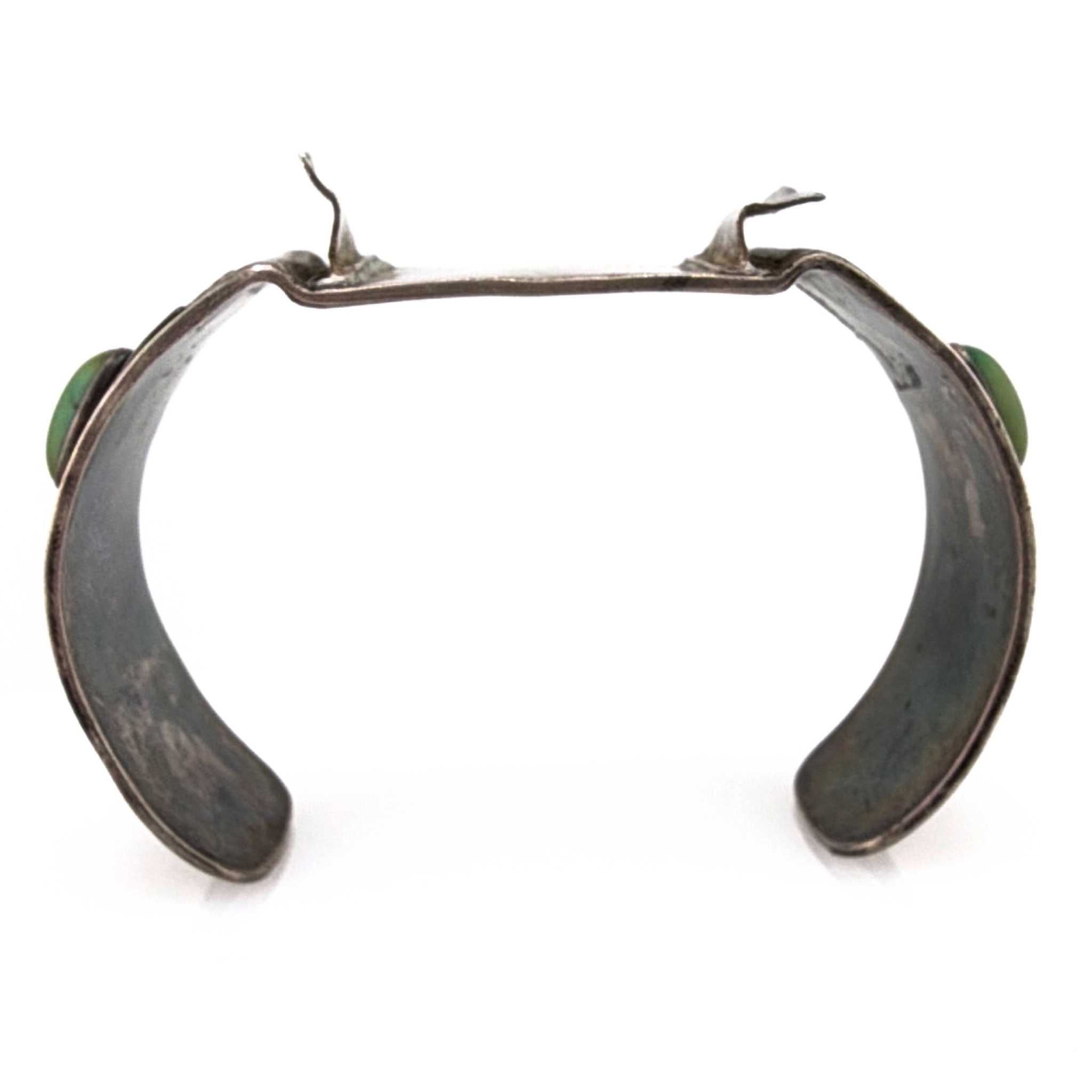Mid-Century 50s–70s Sterling Silver Native Southwestern Thunderbird Cuff Bracelet 60.31g 6.5 in — Back