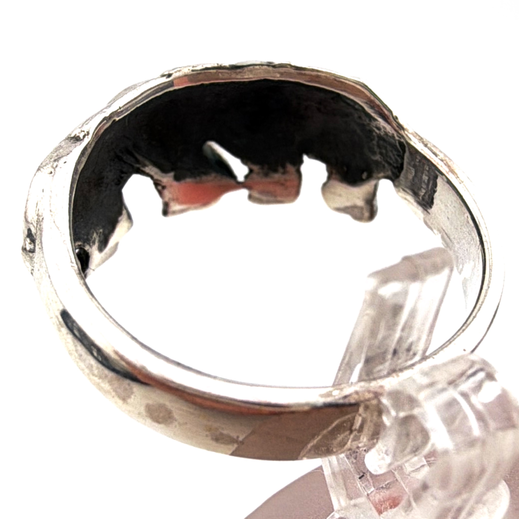 Sterling Elephant Herd Band Ring 4.87g Size 9 — Back