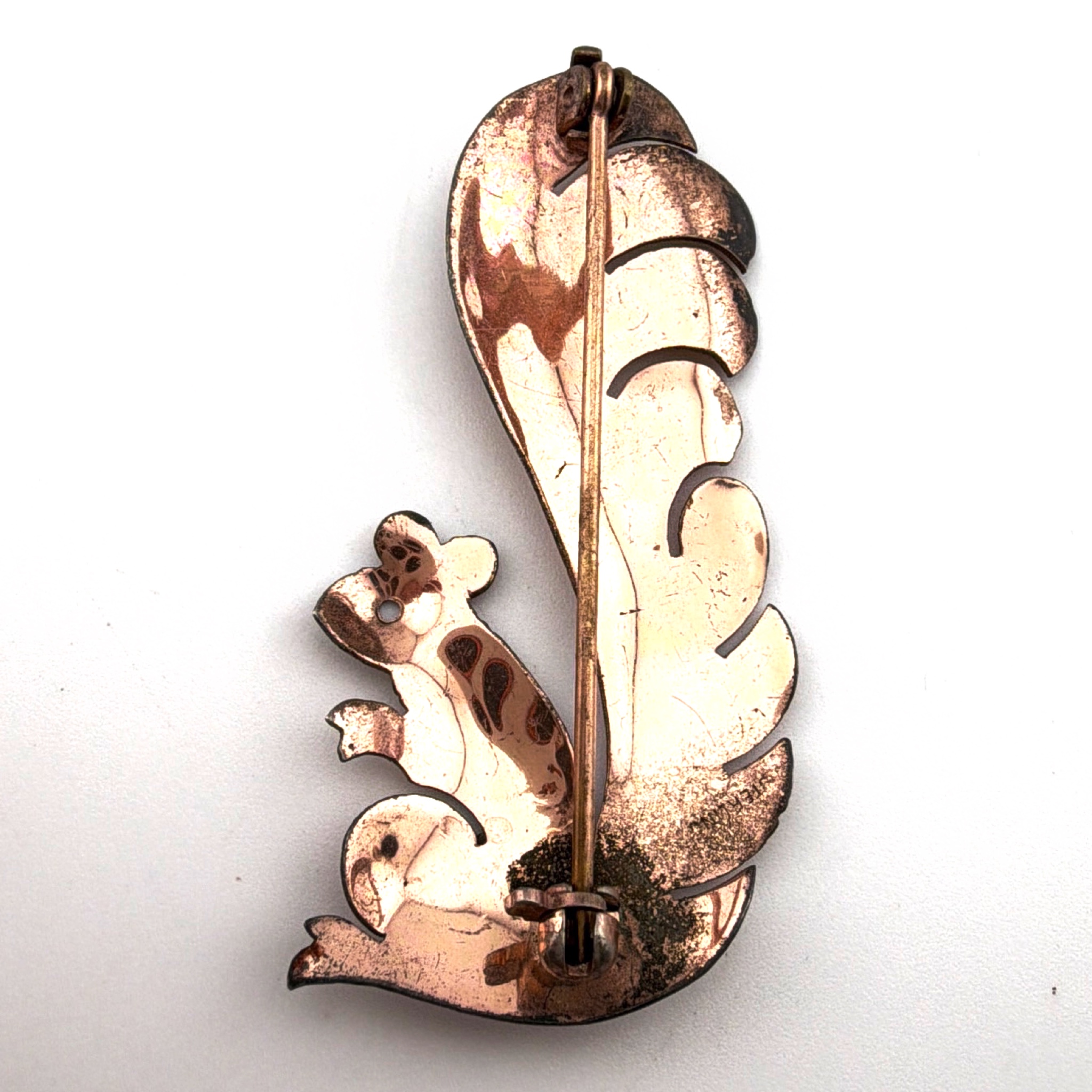 Retro 40s–50s 2 in Sterling Squirrel Figural Pin Brooch 4.09g — Back