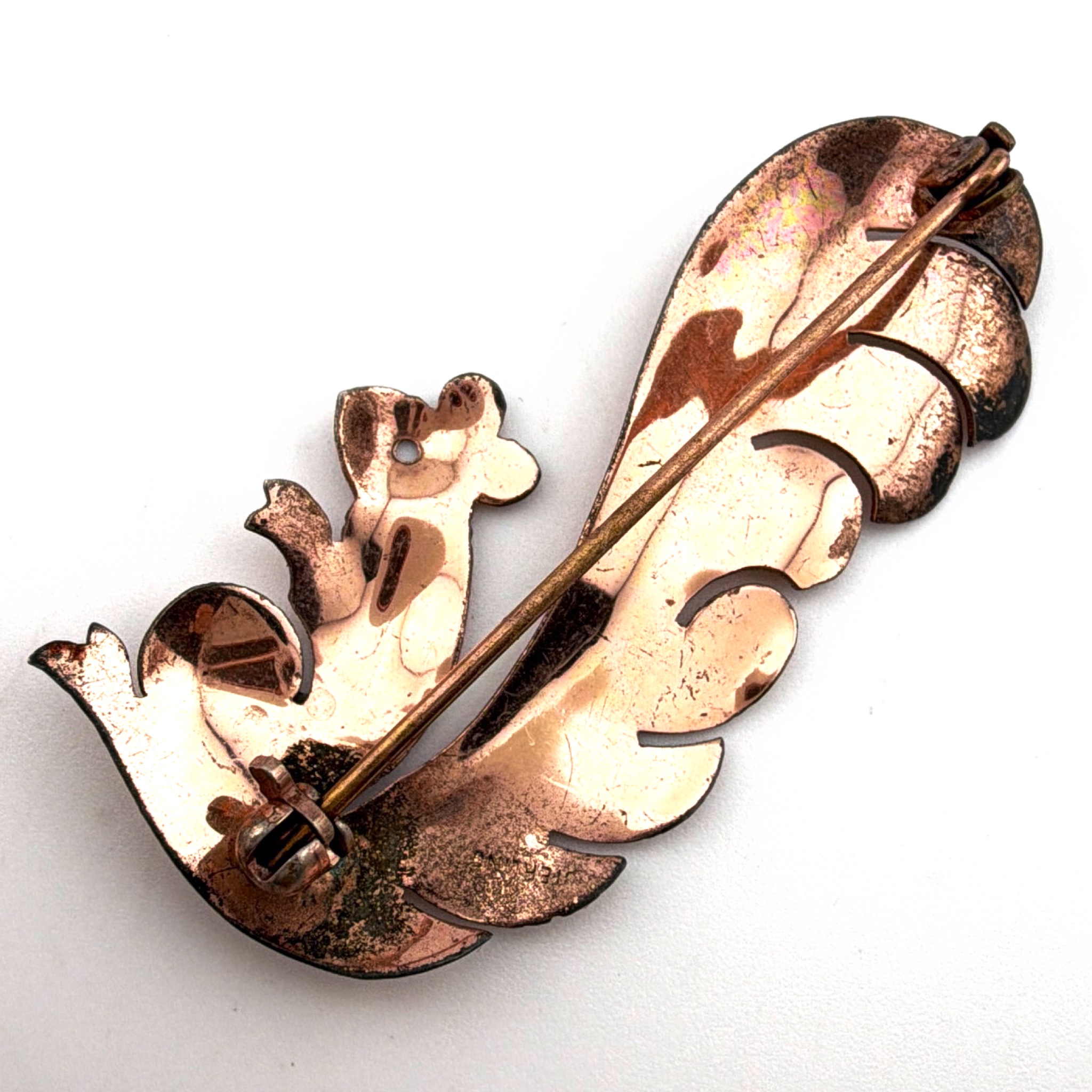 Retro 40s–50s 2 in Sterling Squirrel Figural Pin Brooch 4.09g — Side