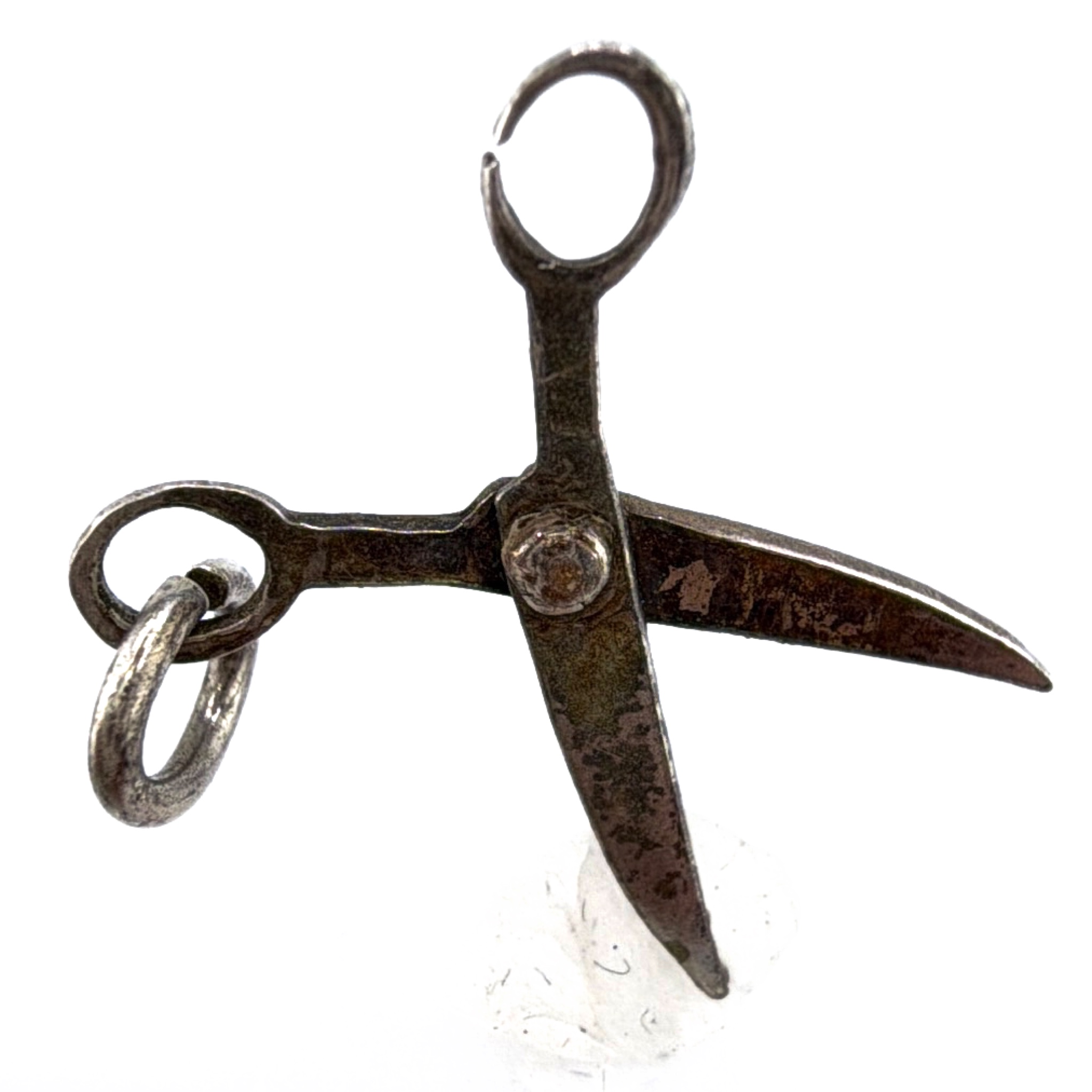 Vintage Sterling Silver Scissors Charm, Novelty Sewing Pendant 0.38g — Side