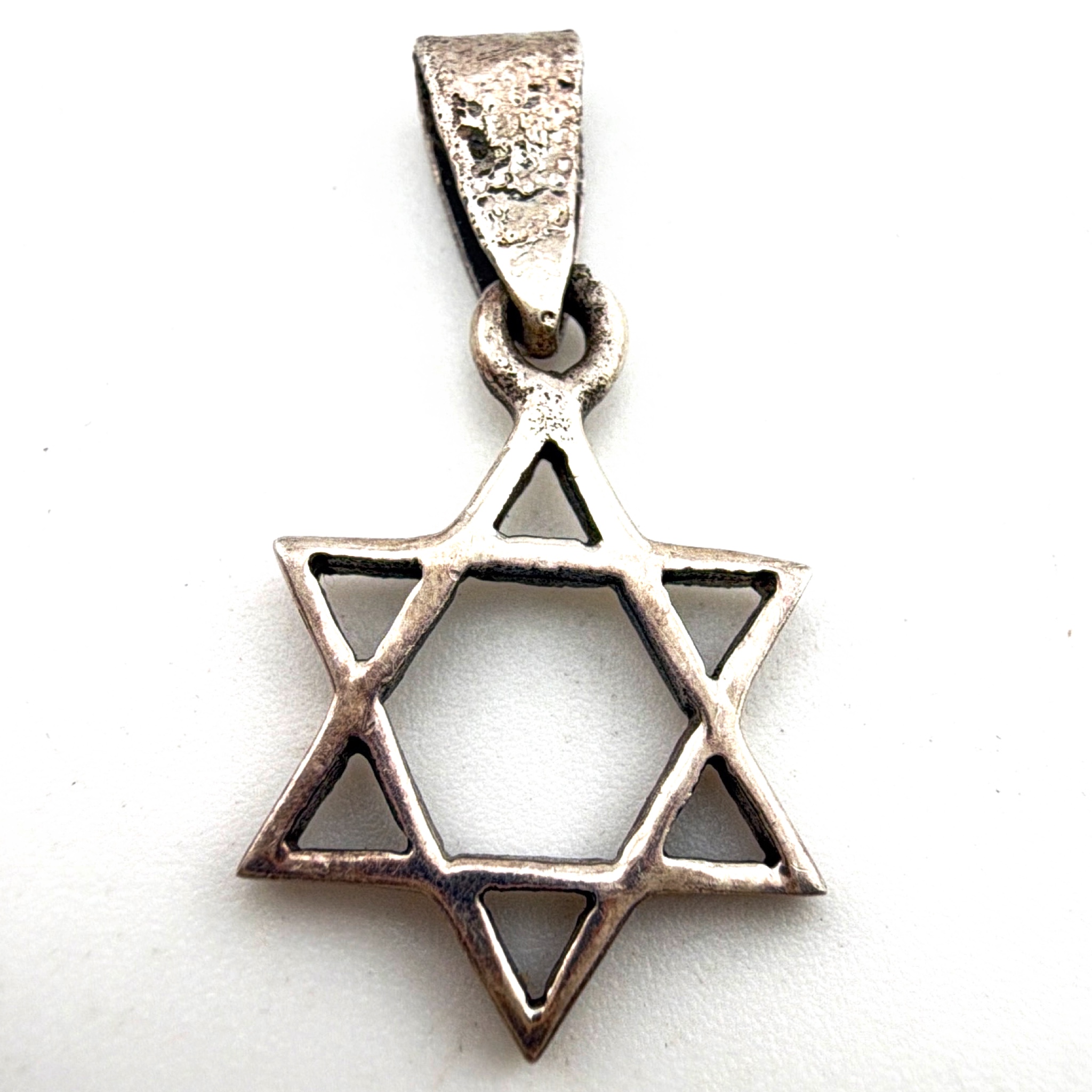 Sterling Silver Openwork Star of David Pendant — Front
