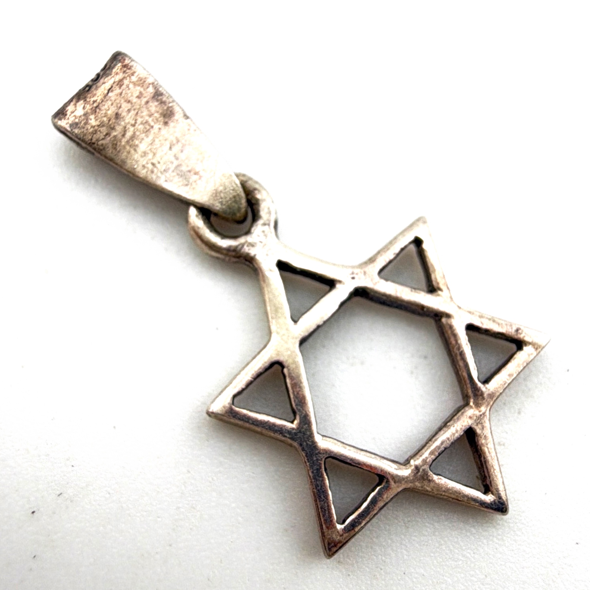 Sterling Silver Openwork Star of David Pendant — Front