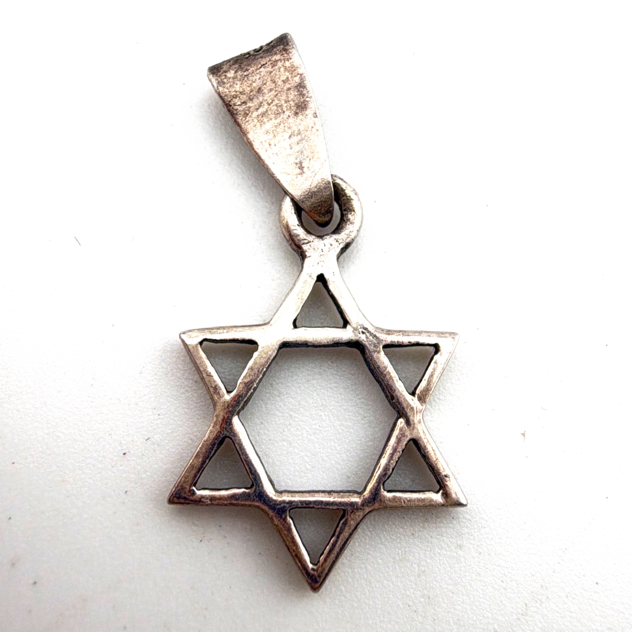 Sterling Silver Openwork Star of David Pendant — Back