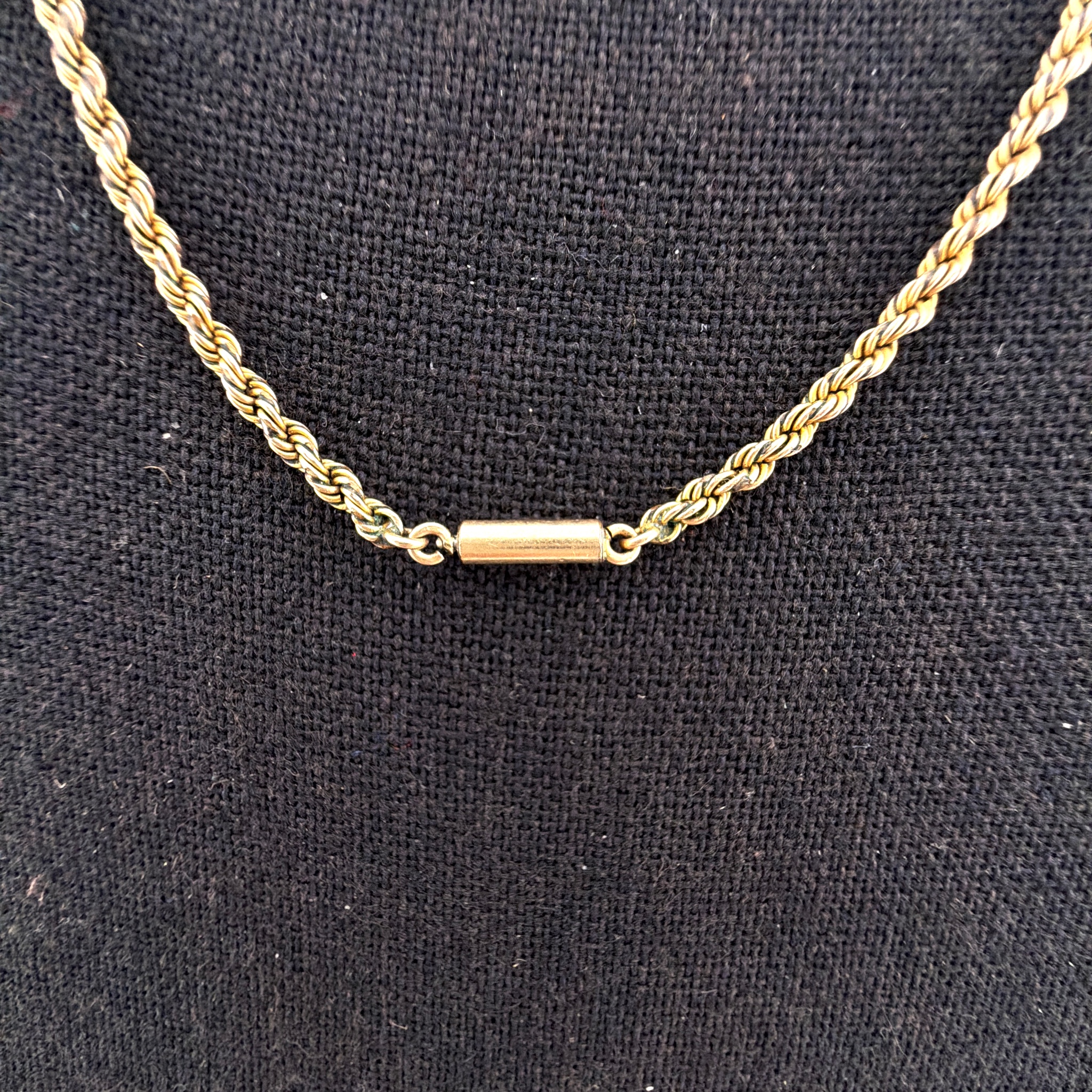 Vintage 18.5 in Gold Tone Rope Chain Necklace 6.54g — Detail
