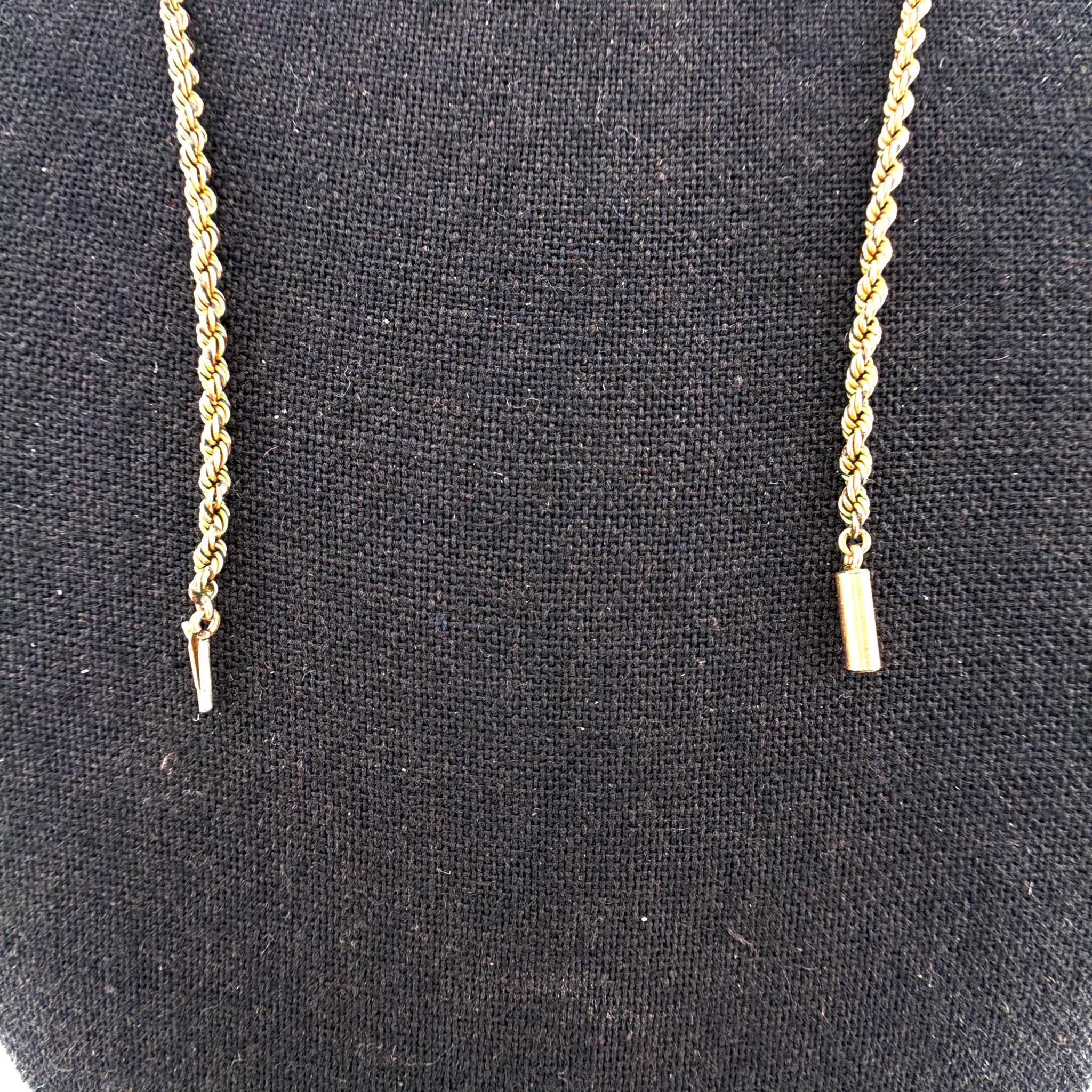 Vintage 18.5 in Gold Tone Rope Chain Necklace 6.54g — Detail