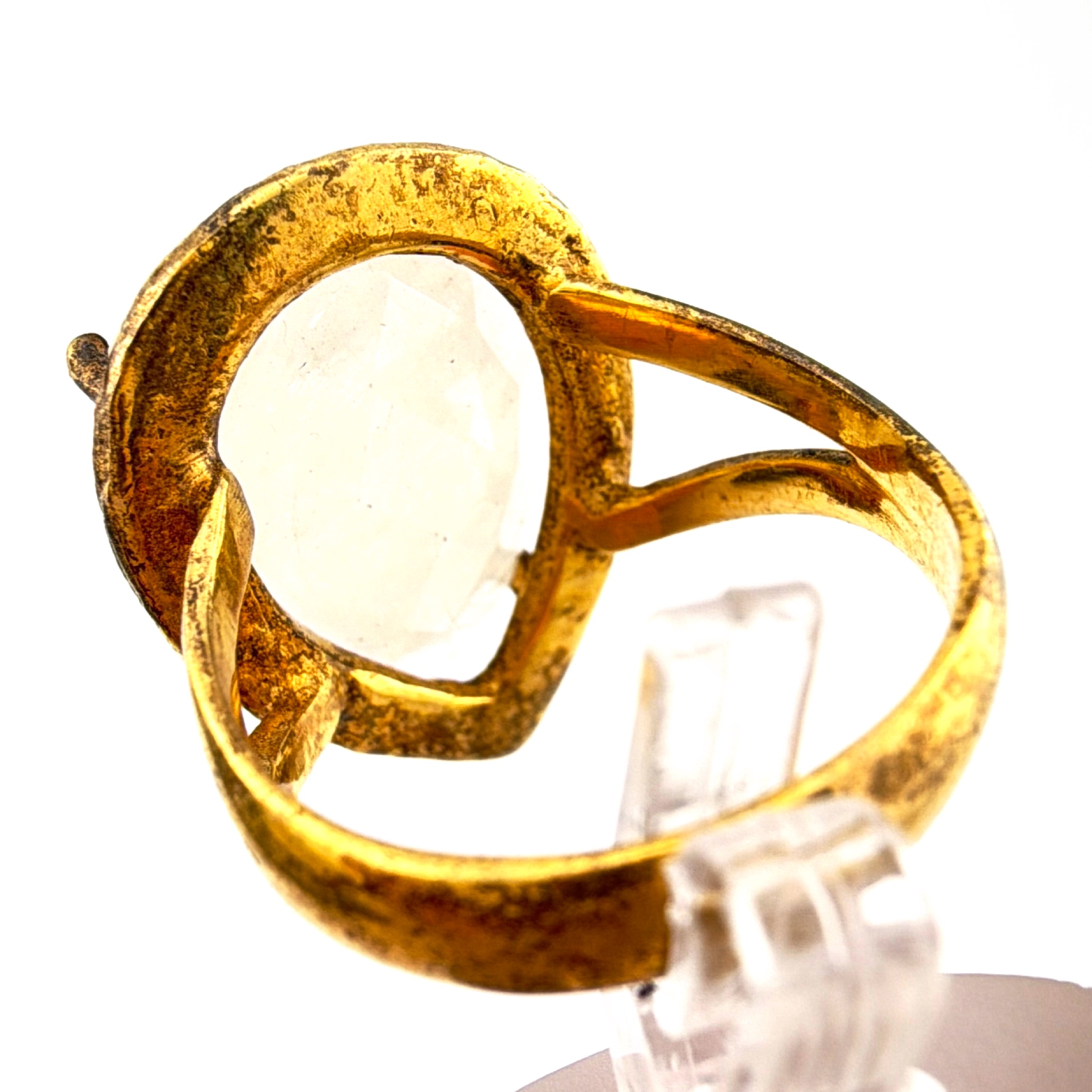Moonstone Contemporary Gold Tone Serling Ring Size 9 7.84g — Back