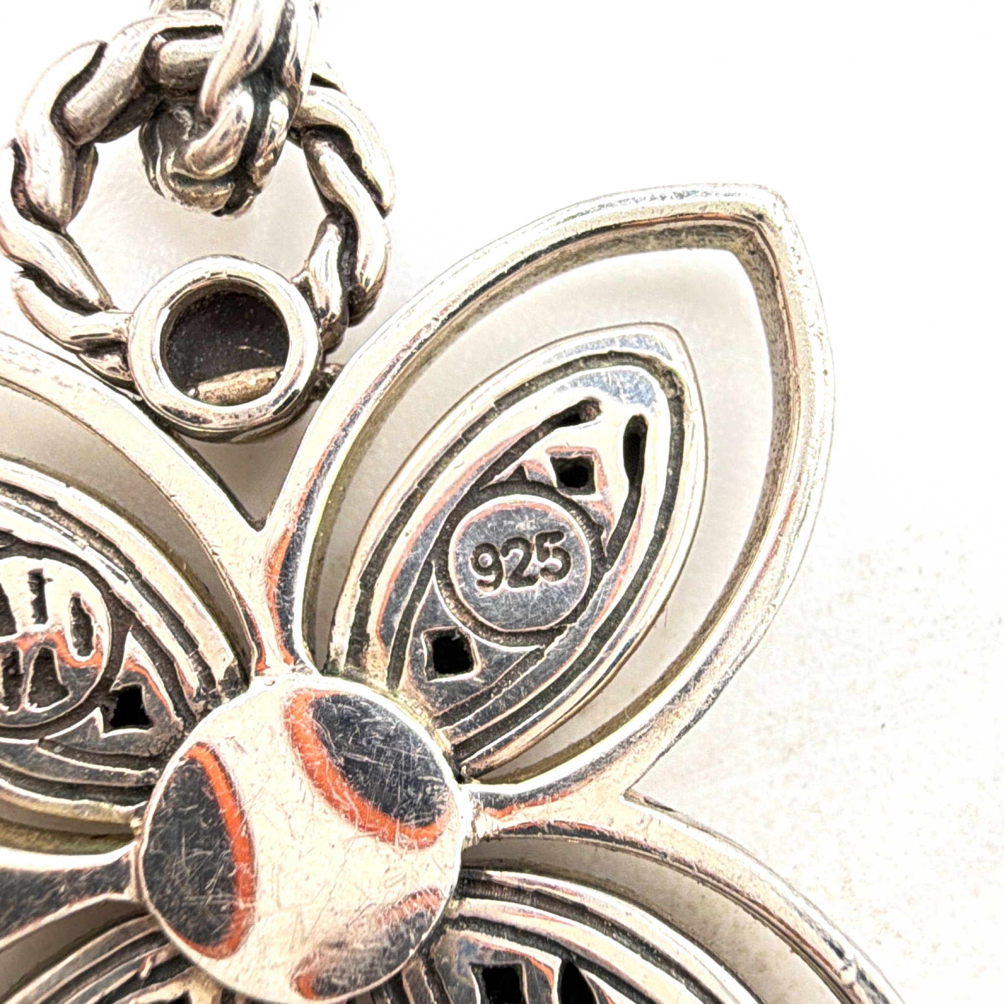 Mid-Century 50s–70s Sterling John Hardy Modernist Floral Pendant 9.78g — Detail