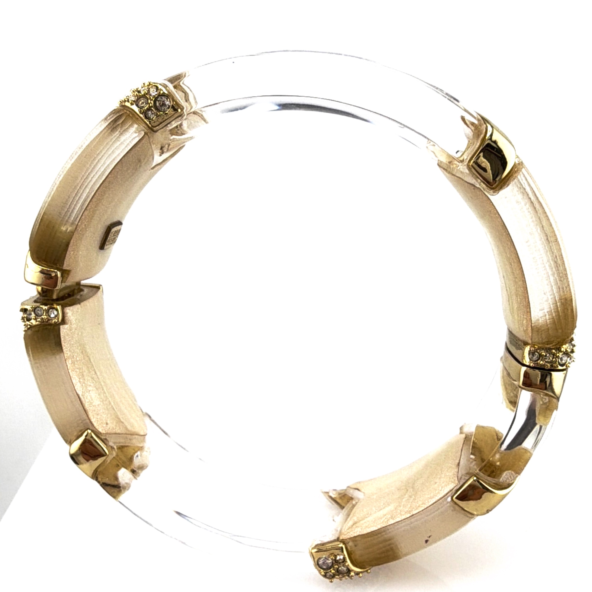Y2K 1990s–2010s Alexis Bittar Signed Lucite Hinged Bangle Bracelet 46.33g 7-7.5in — Front
