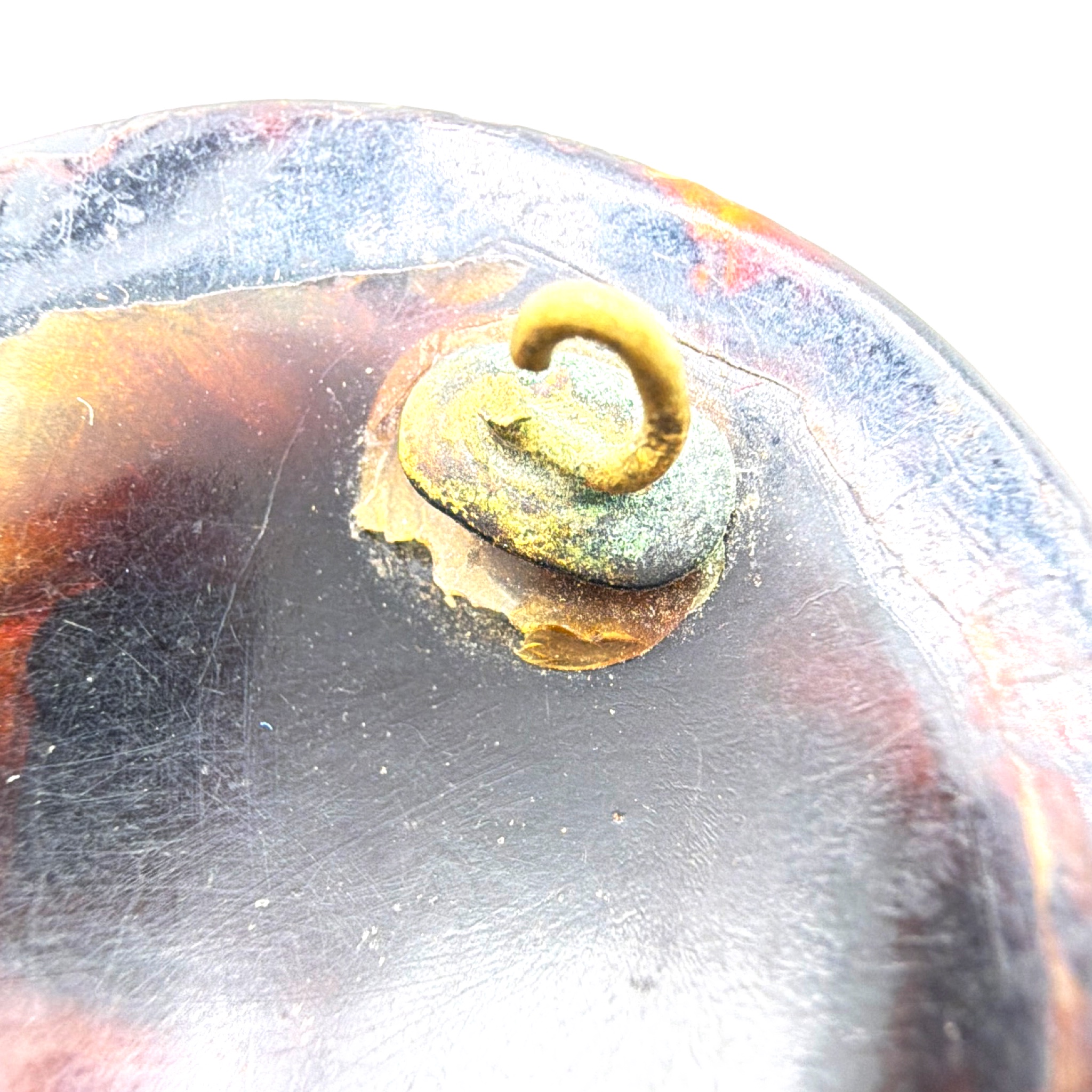 Victorian Tortoiseshell Pique Floral Brooch, Broken Pin, 3.70g — Detail