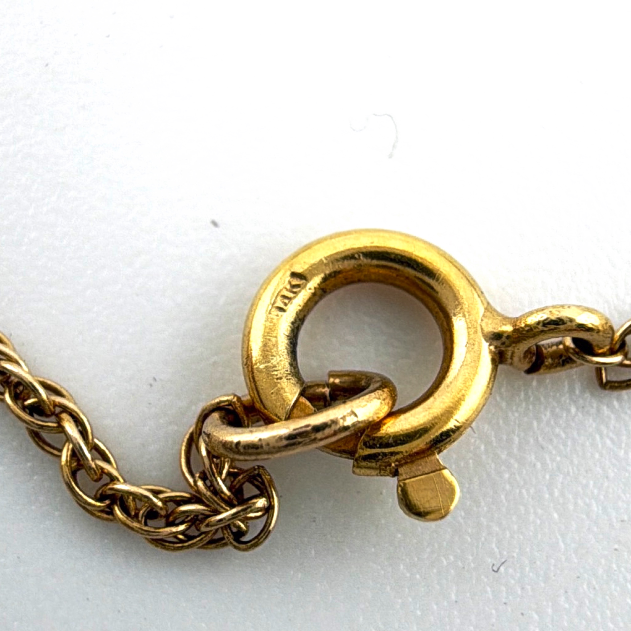 $ 10k Victorian Scottish Agate 1870s–1900s 19.75 in Scottish Pebble Agate Inlay Articulated Drop Pendant Necklace 4.80g — Detail